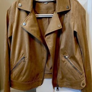 NWOT Loft Petite Faux Suede Moto Jacket